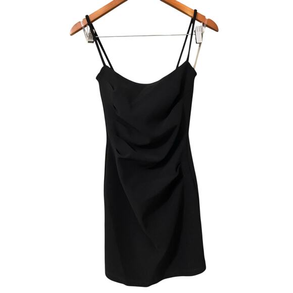 NWT Nookie Tease Mini Dress Small Black Bodycon Ruched Cocktail Party LBD - Picture 5 of 12
